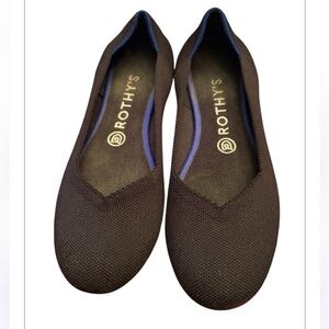 ROTHY’S Black Birdseye Round Toe Slip On Ballet Flats Size 8